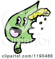 Cartoon Of A Catapiller Eating A Leaf Royalty Free Vector Illustration