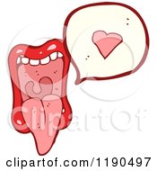 Cartoon Of Vampire Lips In Love Speaking Royalty Free Vector Illustration