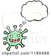 Cartoon Of A Germ Thinking Royalty Free Vector Illustration by lineartestpilot