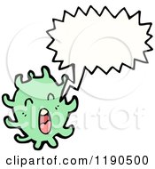 Cartoon Of A Germ Speaking Royalty Free Vector Illustration