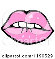 Cartoon Of Pink Lips Royalty Free Vector Illustration