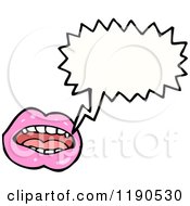 Cartoon Of Pink Vampire Lips Speaking Royalty Free Vector Illustration by lineartestpilot
