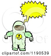 Cartoon Of A Black Man In A Radiation Suit Royalty Free Vector Illustration