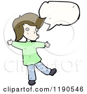 Cartoon Of A Boy Whistling Royalty Free Vector Illustration