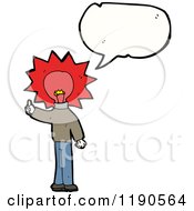 Cartoon Of A Lightbulb Person Speaking Royalty Free Vector Illustration