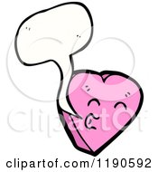 Cartoon Of A Valentine Heart Speaking Royalty Free Vector Illustration