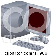 Poster, Art Print Of Personal Desktop Computer Pc With A Flat Screen