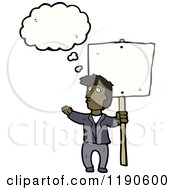 Poster, Art Print Of Black Man With A Sign Thinking