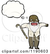 Cartoon Of An Old Black Man Thinking Royalty Free Vector Illustration