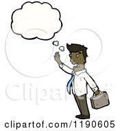 Cartoon Of A Black Businessman Thinking Royalty Free Vector Illustration