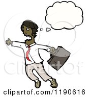 Cartoon Of A Black Businessman Thinking Royalty Free Vector Illustration