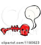 Cartoon Of A Skull And Fish Skeleton Speaking Royalty Free Vector Illustration by lineartestpilot