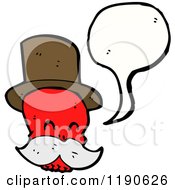 Cartoon Of A Skull With A Mustache Speaking Royalty Free Vector Illustration