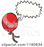 Cartoon Of A Red Balloon Speaking Royalty Free Vector Illustration by lineartestpilot