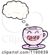 Cartoon Of A Teacup Thinking Royalty Free Vector Illustration by lineartestpilot