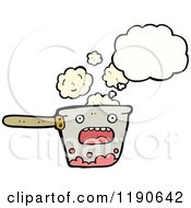 Cartoon Of A Boiling Pot Thinking Royalty Free Vector Illustration by lineartestpilot