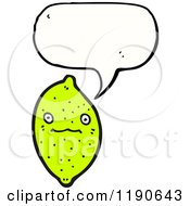 Cartoon Of A Lime Speaking Royalty Free Vector Illustration
