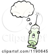 Cartoon Of A Syringe Thinking Royalty Free Vector Illustration