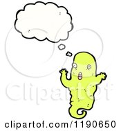 Cartoon Of A Green Ghoul Thinking Royalty Free Vector Illustration