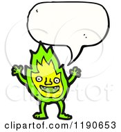 Cartoon Of A Flame Character Speaking Royalty Free Vector Illustration by lineartestpilot