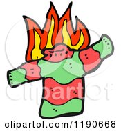 Cartoon Of A Flaming Christmas Sweater Royalty Free Vector Illustration