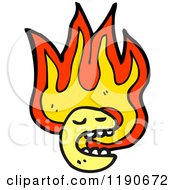 Poster, Art Print Of Flaming Face Character