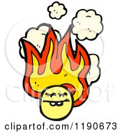 Cartoon Of A Flaming Face Character Royalty Free Vector Illustration by lineartestpilot