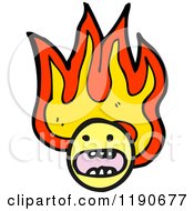 Cartoon Of A Flaming Face Character Royalty Free Vector Illustration by lineartestpilot