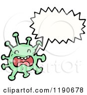 Cartoon Of A Germ Speaking Royalty Free Vector Illustration