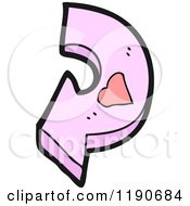 Cartoon Of A Directional Arrow With A Heart Royalty Free Vector Illustration by lineartestpilot