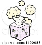 Cartoon Of A Flowered Tissue Holder Royalty Free Vector Illustration by lineartestpilot