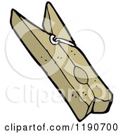 Cartoon Of A Wooden Clothespin Royalty Free Vector Illustration