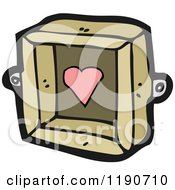 Cartoon Of A Shadowbox With A Heart Royalty Free Vector Illustration by lineartestpilot