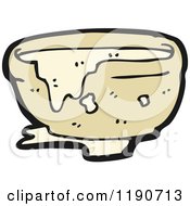 Cartoon Of A Messy Bowl Royalty Free Vector Illustration by lineartestpilot