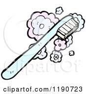 Cartoon Of A Toothbrush Thinking Royalty Free Vector Illustration by lineartestpilot