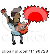 Poster, Art Print Of Black Man Playing The Guitar Speaking
