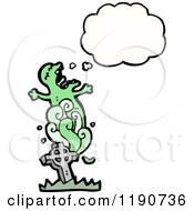 Cartoon Of A Ghost Rising From The Grave Royalty Free Vector Illustration by lineartestpilot
