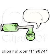 Cartoon Of A Syringe Speaking Royalty Free Vector Illustration by lineartestpilot