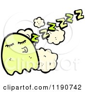 Cartoon Of A Ghost Sleeping Royalty Free Vector Illustration