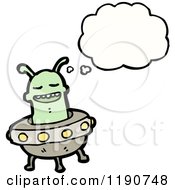 Cartoon Of A Martian Thinking Royalty Free Vector Illustration