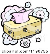 Cartoon Of A Flowered Tissue Holder Royalty Free Vector Illustration by lineartestpilot