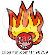 Poster, Art Print Of Flaming Face Character