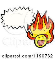 Cartoon Of A Flaming Face Character Royalty Free Vector Illustration