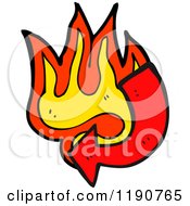 Cartoon Of A Directional Arrow In Flames Royalty Free Vector Illustration by lineartestpilot