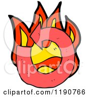 Cartoon Of A Directional Arrow In Flames Royalty Free Vector Illustration