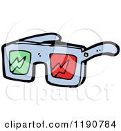 Cartoon Of 3D Glasses Royalty Free Vector Illustration by lineartestpilot