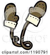 Cartoon Of Childrens Mittens On A String Royalty Free Vector Illustration
