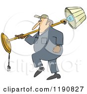 Mover Man Carrying A Lamp Over His Shoulder