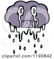 Cartoon Of A Crying Rain Cloud Royalty Free Vector Illustration