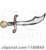 Cartoon Of A Dagger Royalty Free Vector Illustration by lineartestpilot